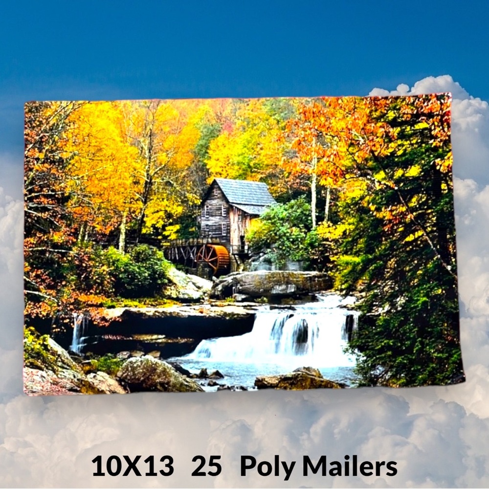 ( Quantity 25 10x13 ) Autumn Grist Mill Poly Mailers Bag Shipping Envelope